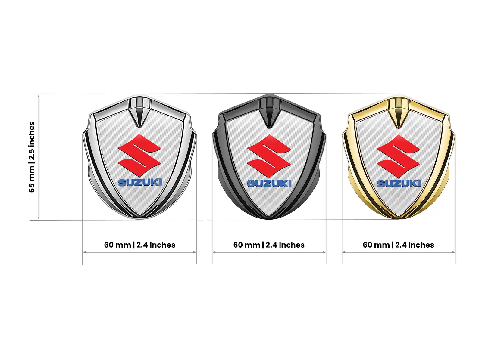 Suzuki Badge Self Adhesive Max Design Stainless Steel